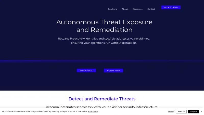 Homepage of Rescana