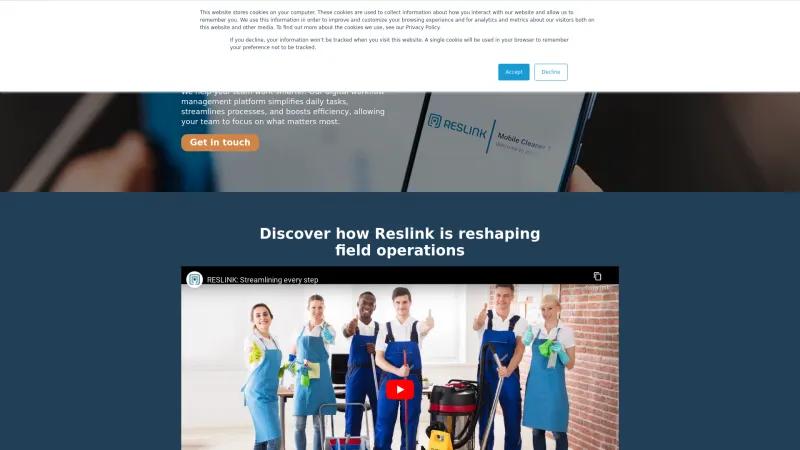 Homepage of Reslink Solutions