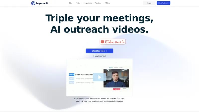 Homepage of Response.ai