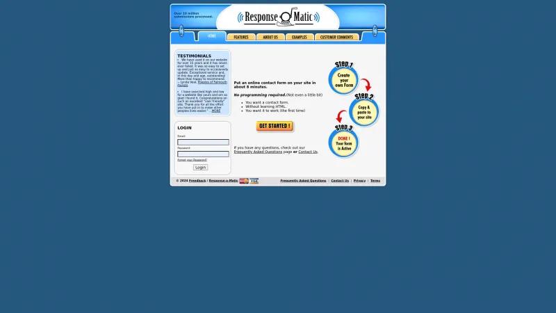 Homepage of Response-O-Matic