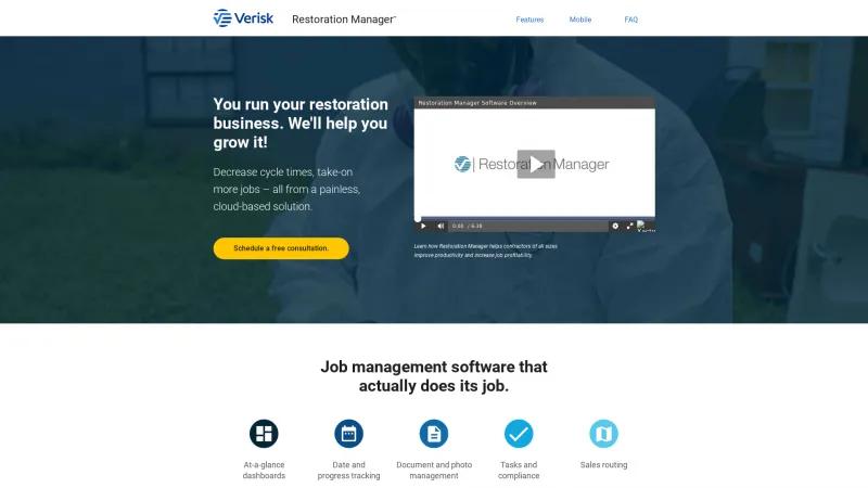 Homepage of Restoration Manager