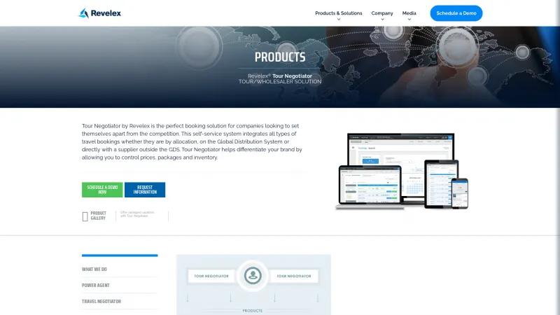 Homepage of Revelex Tour Negotiator