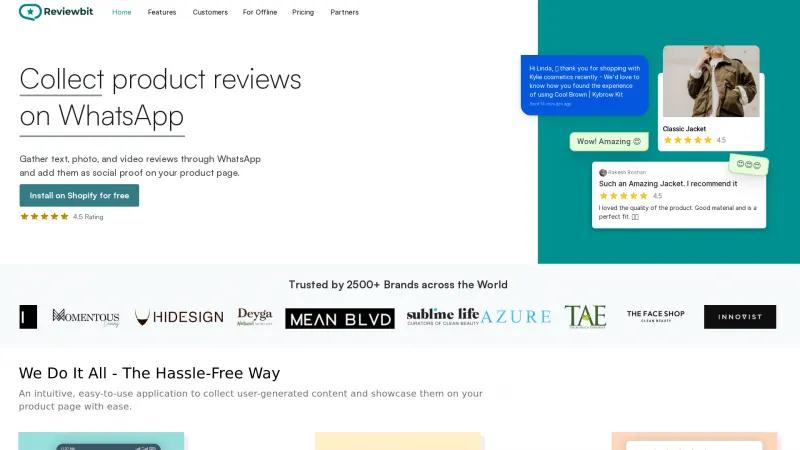 Homepage of Reviewbit