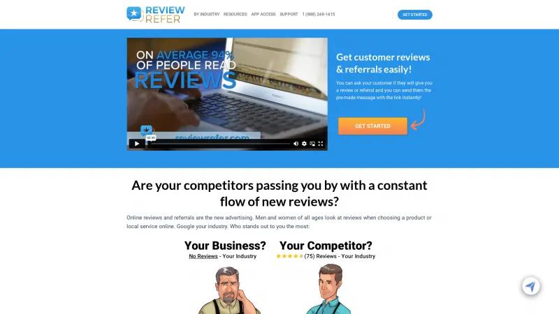 Homepage of Review Refer