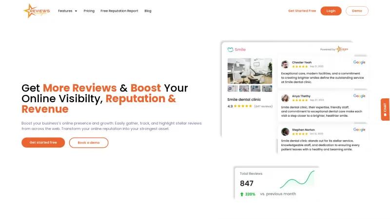 Homepage of Reviews Manager