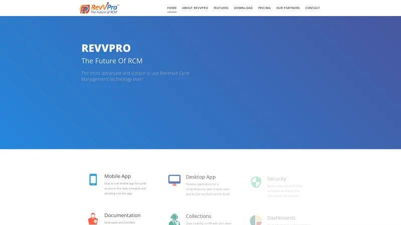 Homepage of RevvPro