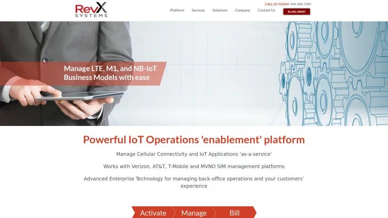 Homepage of RevX Revenue Management Platform