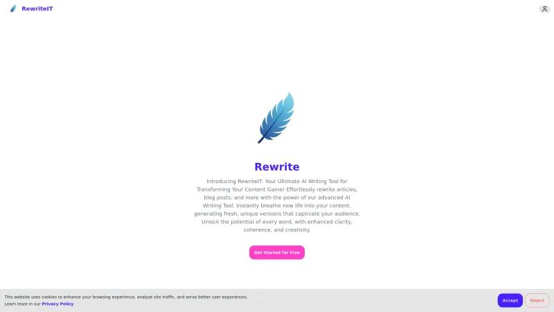 Homepage of RewriteIT