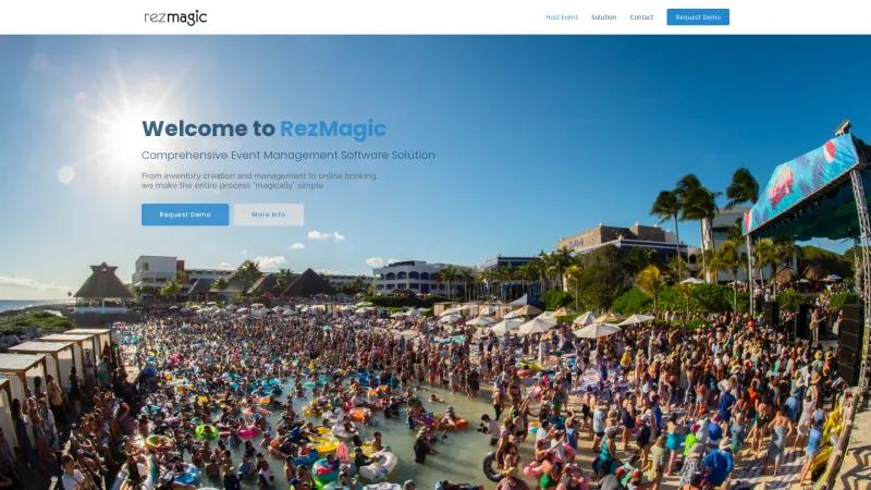 Homepage of RezMagic