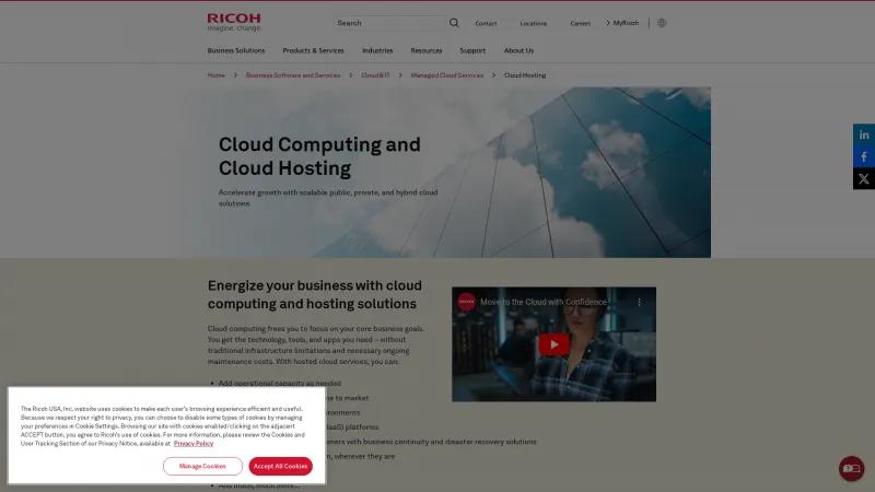 Homepage of Ricoh