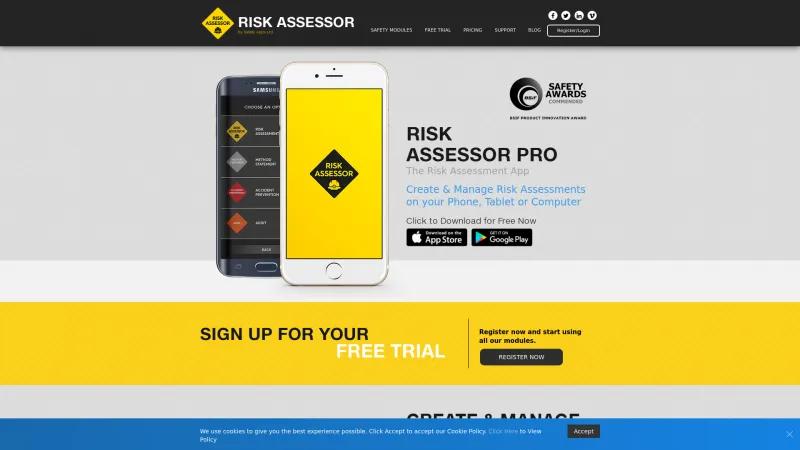 Homepage of Risk Assessor Pro