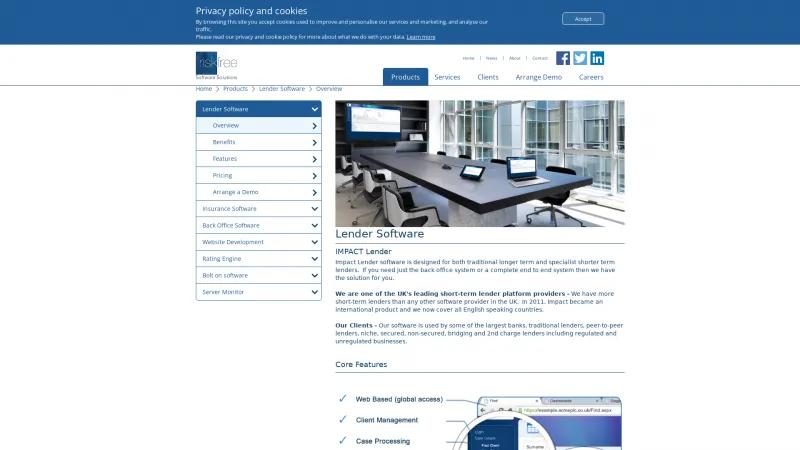 Homepage of IMPACT Lender