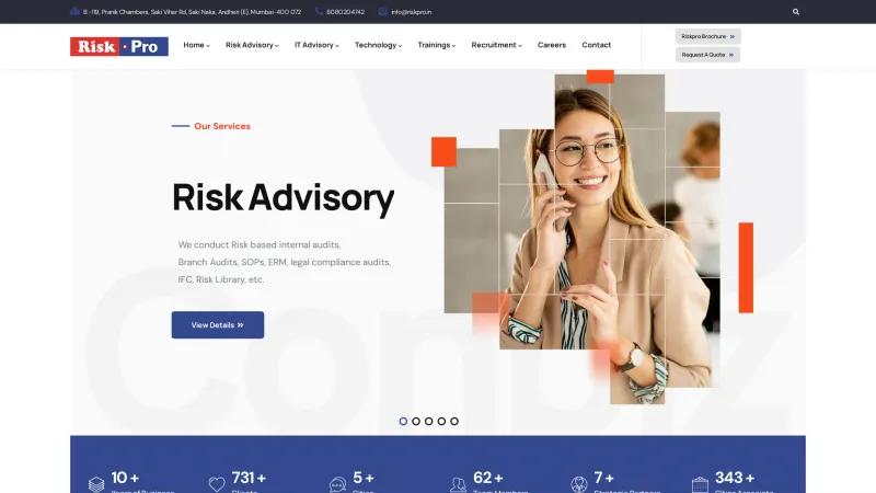 Homepage of Riskpro