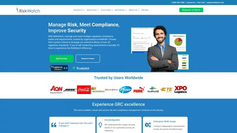 Homepage of RiskWatch