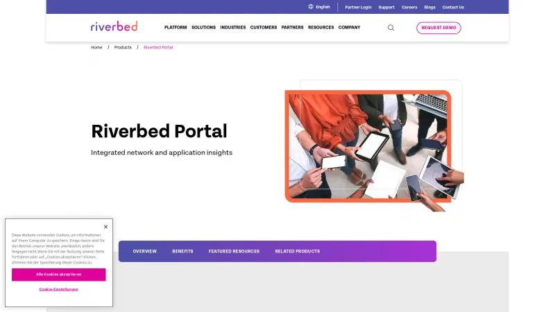 Homepage of Alluvio Portal