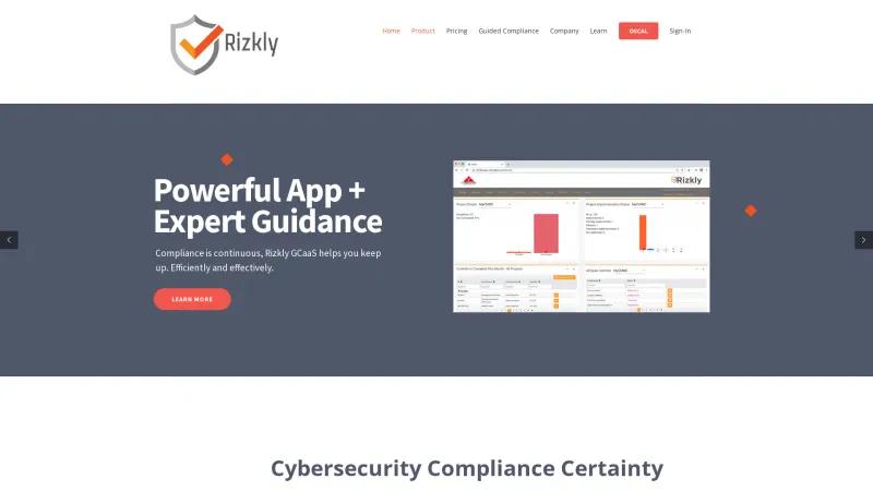 Homepage of Rizkly