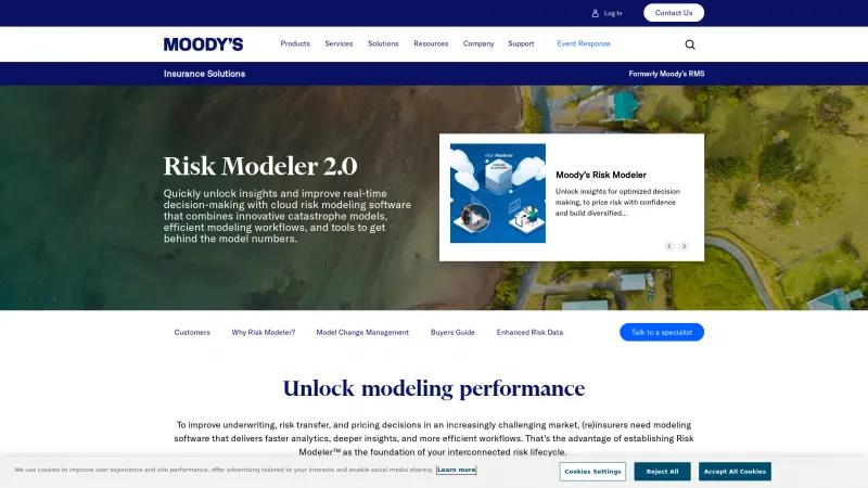 Homepage of Risk Modeler