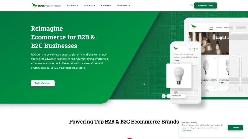 Homepage of ROC Commerce