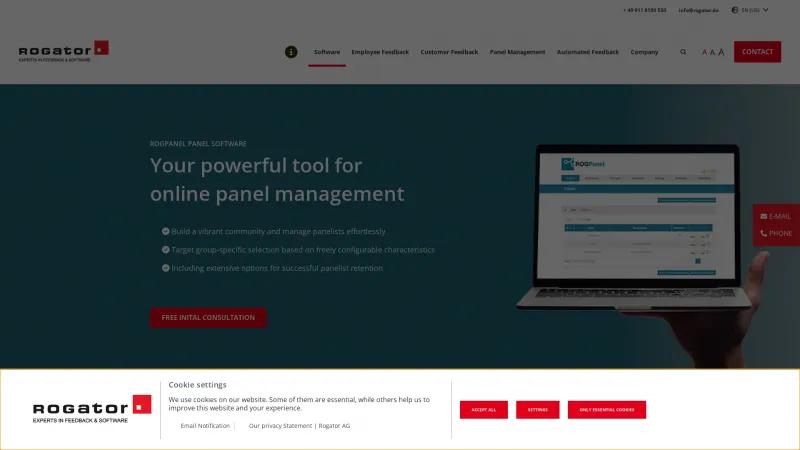 Homepage of RogPanel