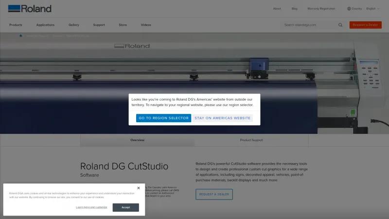 Homepage of Roland CutStudio