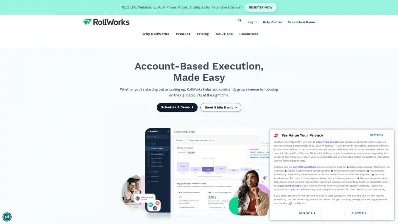 Homepage of RollWorks