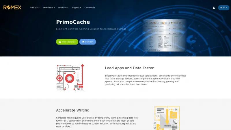 Homepage of PrimoCache