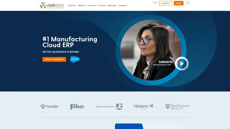 Homepage of Rootstock Cloud ERP