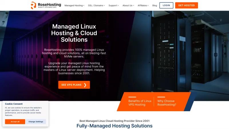 Homepage of RoseHosting