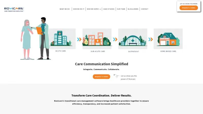 Homepage of Rovicare