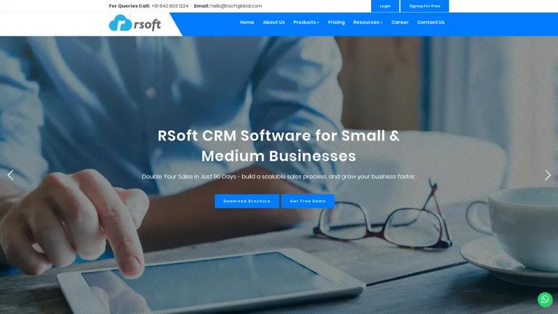 Homepage of Rsoft CRM