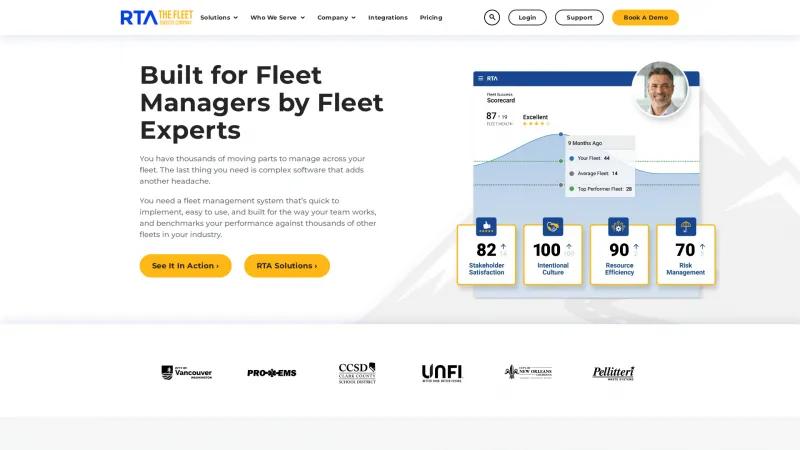 Homepage of RTA Fleet Management