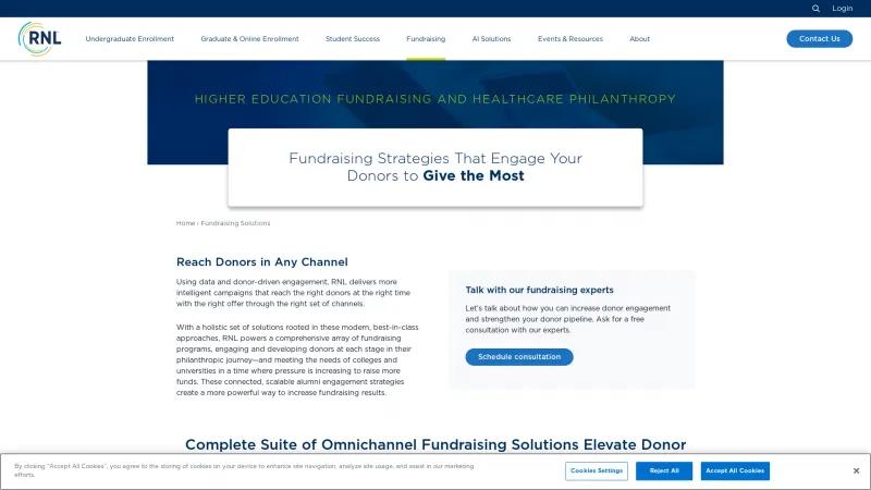 Homepage of RNL Complete Fundraising