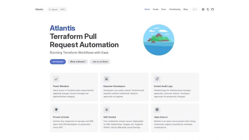 Homepage of Atlantis