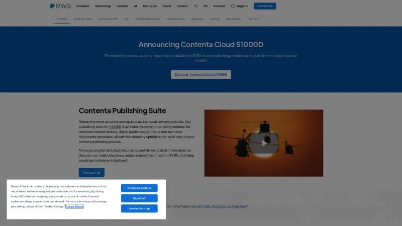 Homepage of Contenta Publishing Suite