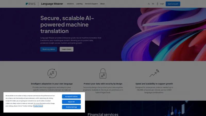 Homepage of Language Weaver