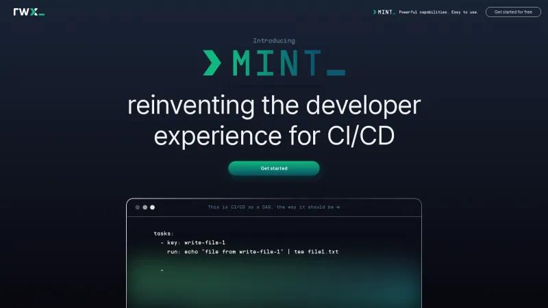 Homepage of Mint CI/CD