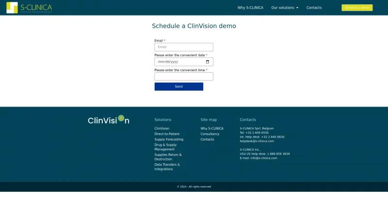 Homepage of ClinVision