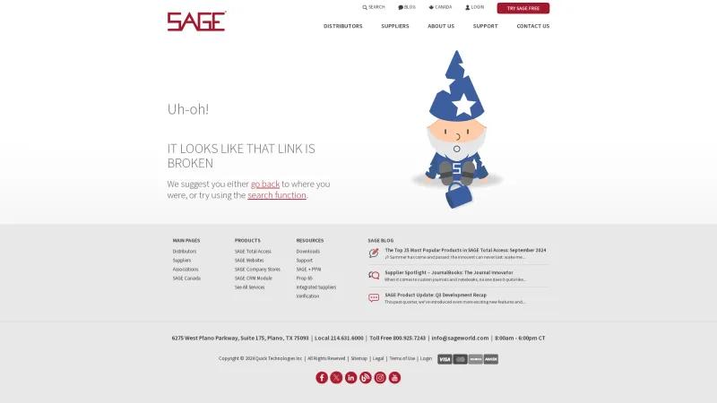 Homepage of SAGE Total Access