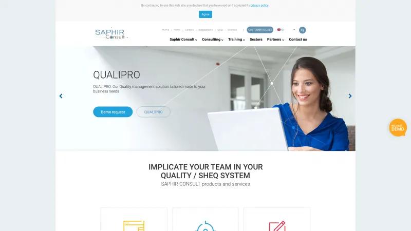 Homepage of Qualipro