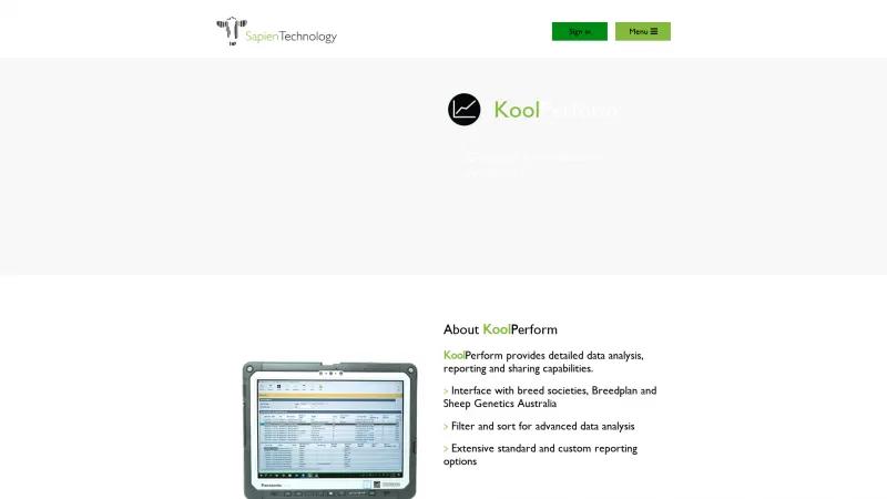 Homepage of KoolPerform