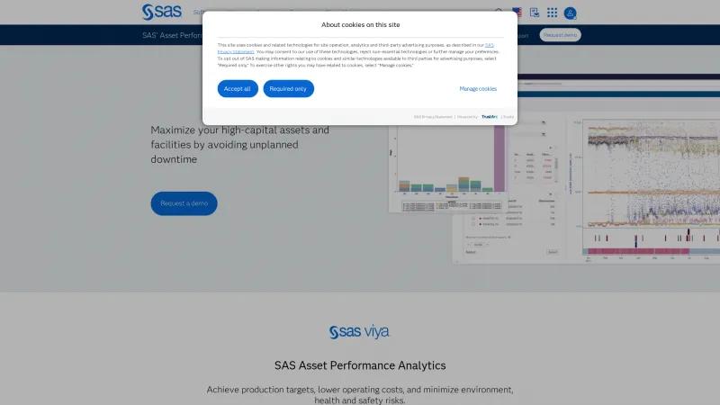 Homepage of SAS Asset Performance Analytics