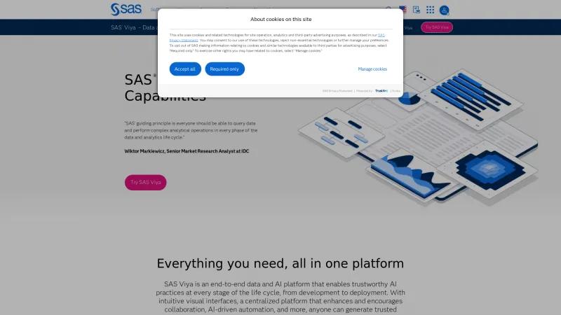 Homepage of SAS Viya