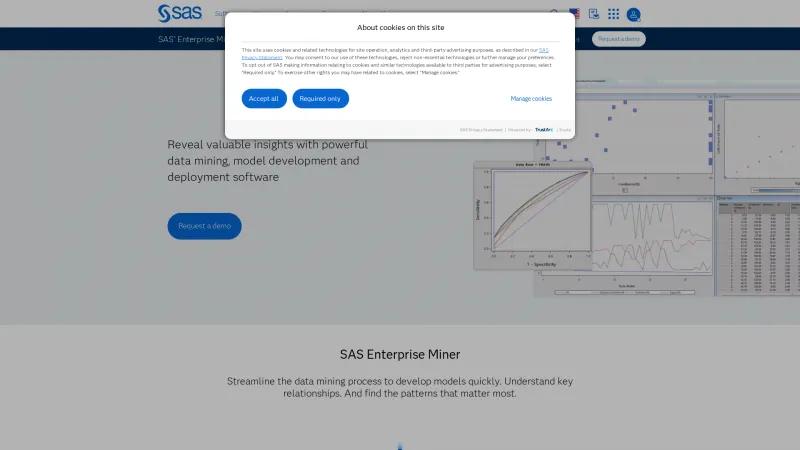 Homepage of SAS Enterprise Miner