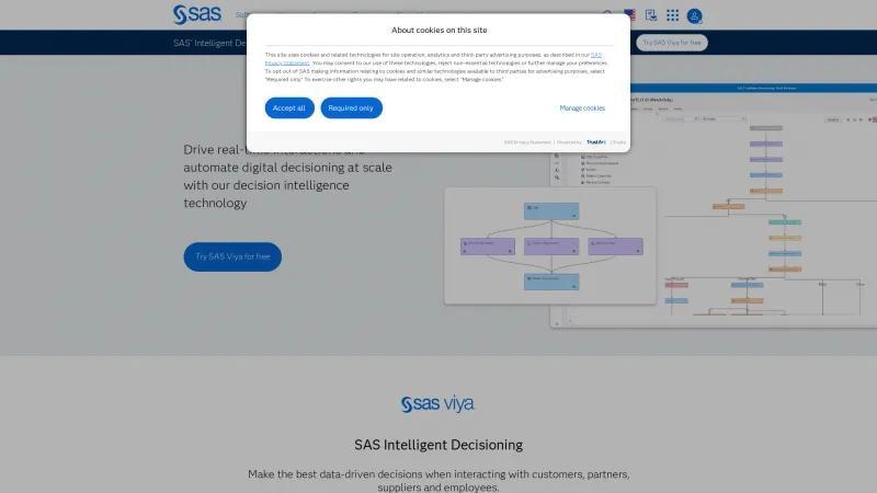 Homepage of SAS Intelligent Decisioning