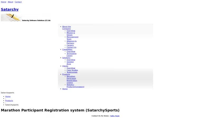 Homepage of Marathon Registration Software