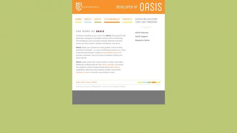 Homepage of OASIS