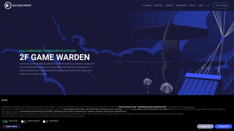 Homepage of Game Warden