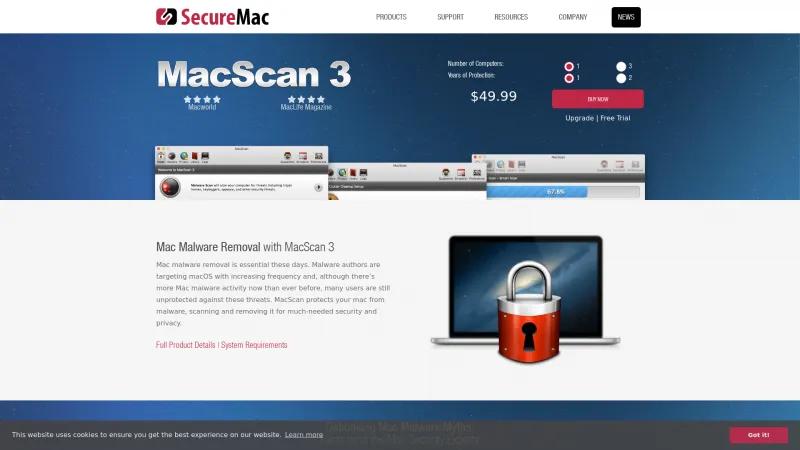 Homepage of MacScan