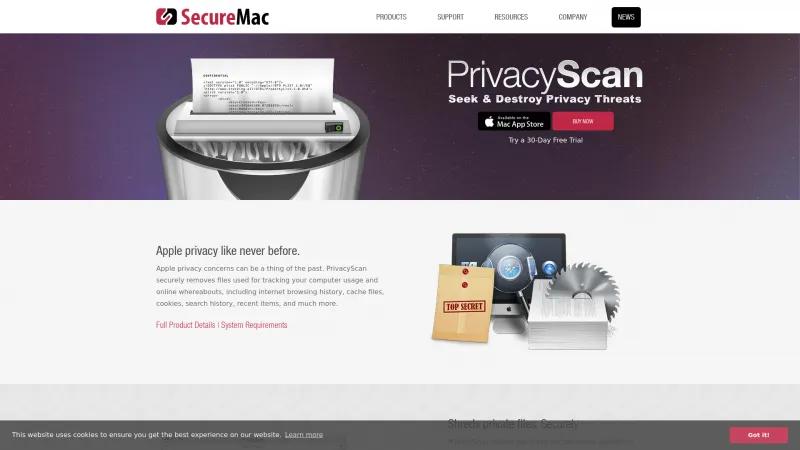 Homepage of PrivacyScan