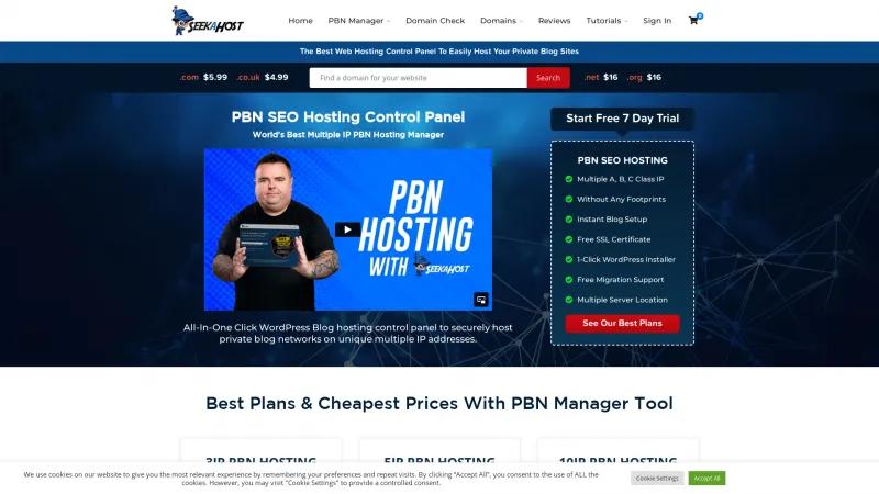 Homepage of PBN Manager